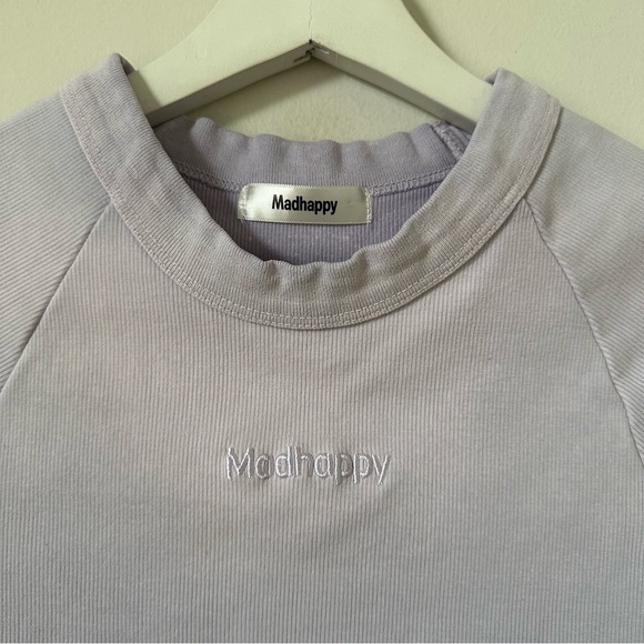 Madhappy Ribbed Baby Tee In Serenity Size S - Picture 4 of 4